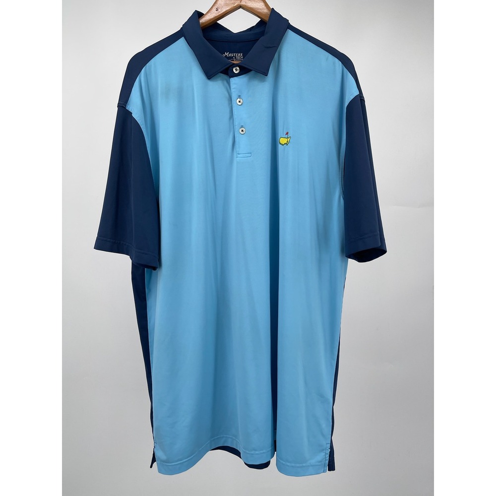 Masters Tech Mens XL Blue Colorblock Golf Polo Shirt MT1710-02
